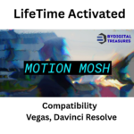 Motion Mosh 1.3 OFX plugin showing real-time GPU glitch effect in Davinci Resolve
