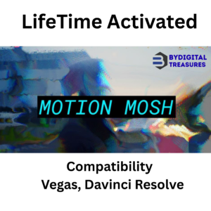 Motion Mosh 1.3 OFX plugin showing real-time GPU glitch effect in Davinci Resolve